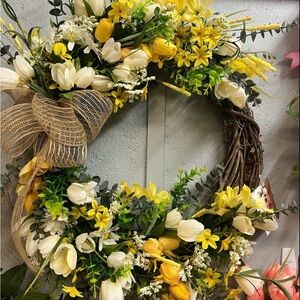 Yellow and White Floral Wreath